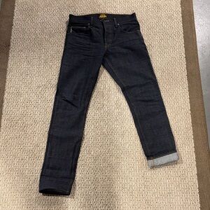 Brave Star Men's Dark Blue Raw Denim Skinny Jeans - 31